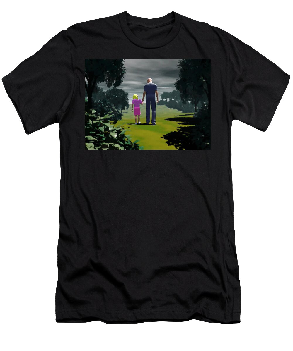 Daddy T-Shirt featuring the digital art The Gift of being 'Daddy' by John Alexander