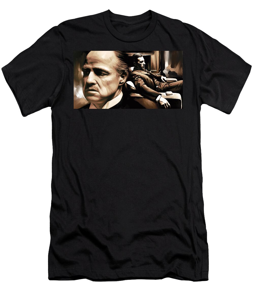 The Godfather Paintings T-Shirt featuring the painting The Godfather Artwork by Sheraz A