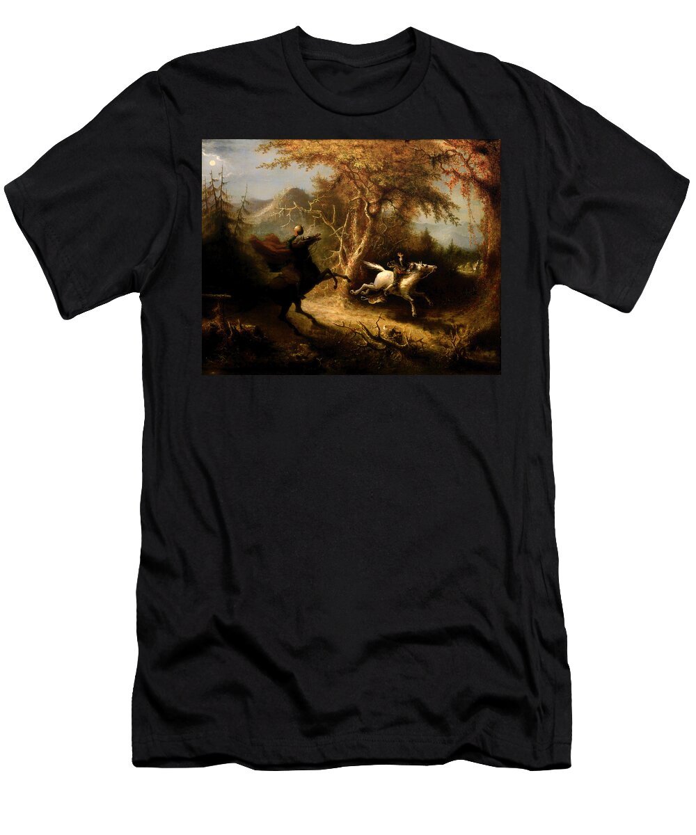 Painting T-Shirt featuring the painting The Headless Horsemen Pursuing Ichabod Crane by Mountain Dreams
