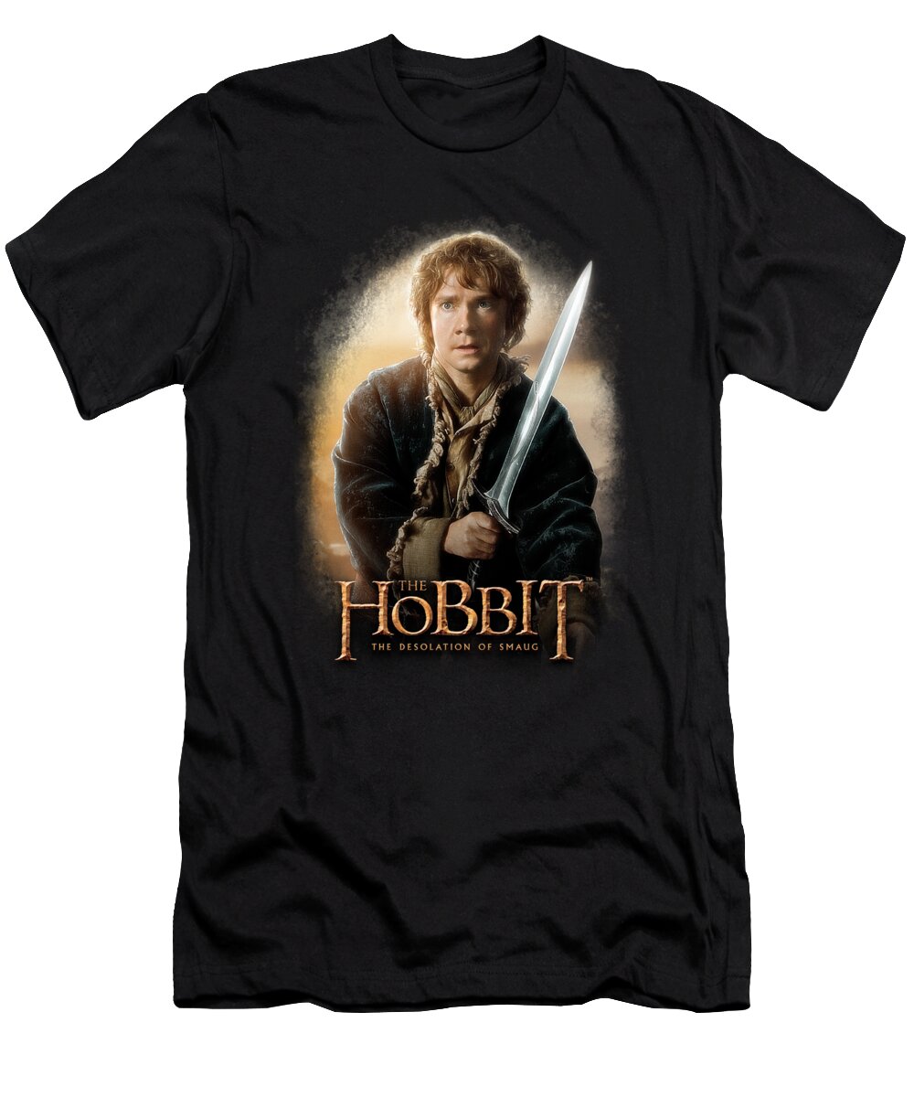  T-Shirt featuring the digital art The Hobbit - Bilbo And Sting by Brand A