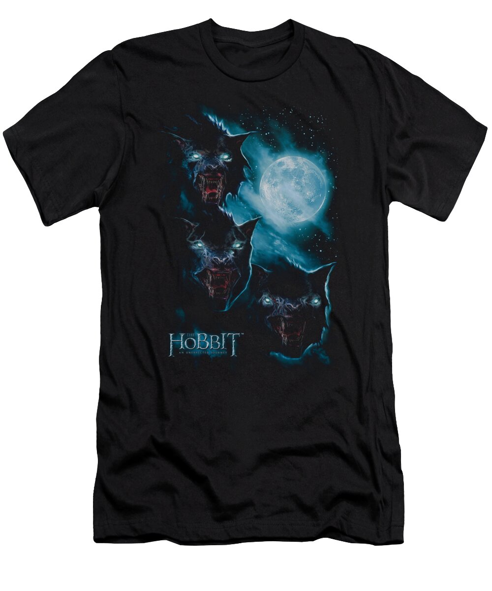  T-Shirt featuring the digital art The Hobbit - Three Warg Moon by Brand A