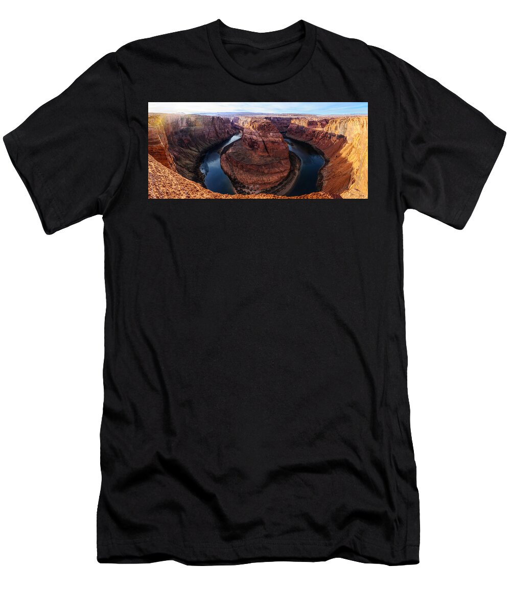 Horseshoe Bend T-Shirt featuring the photograph The Horseshoe River at Ultra High Resolution by Jason Chu