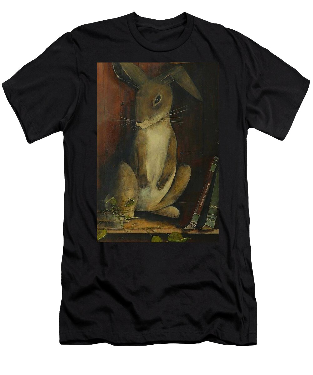Jack Rabbit T-Shirt featuring the painting The Jack Rabbit by Diane Strain