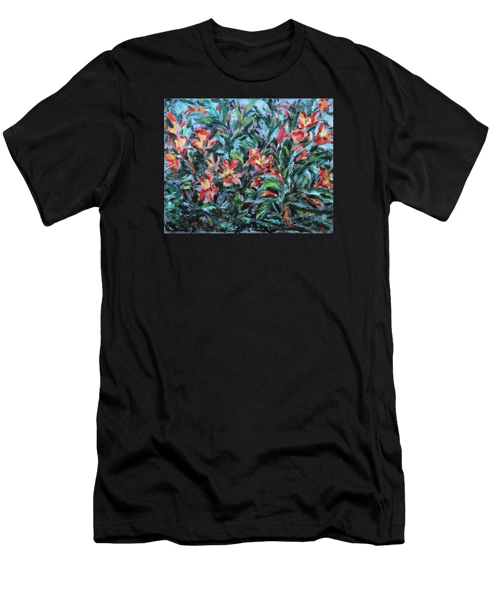 The Late Bloomers T-Shirt featuring the painting The Late Bloomers by Xueling Zou