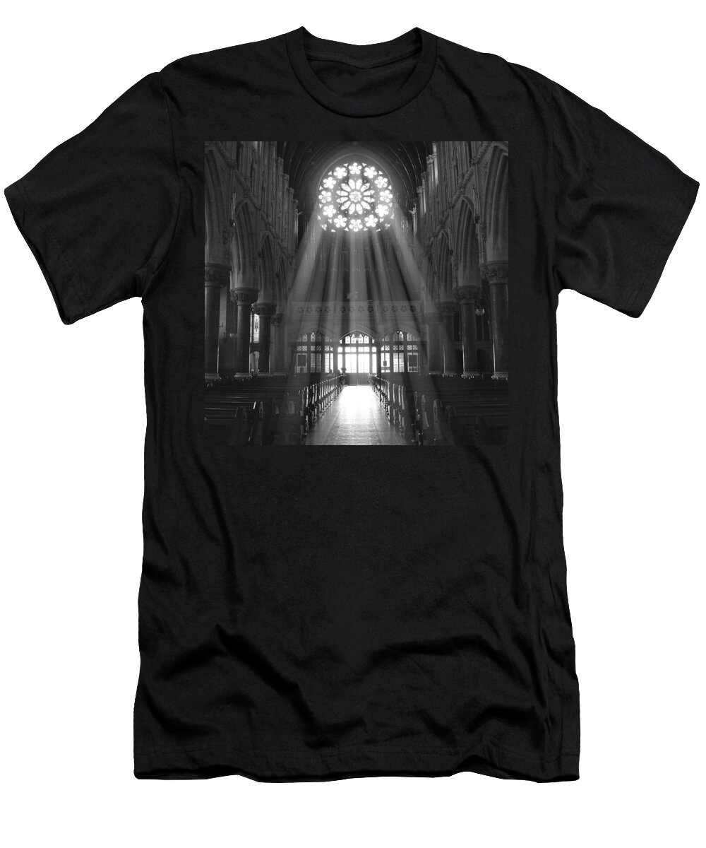 Cathedral T-Shirt featuring the photograph The Light - Ireland by Mike McGlothlen
