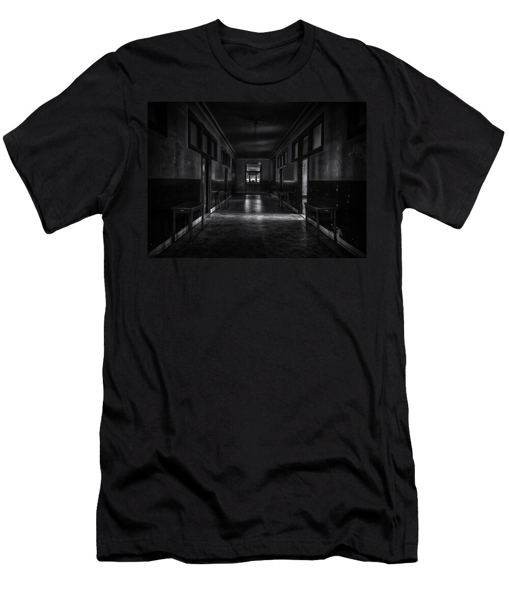 Urbex T-Shirt featuring the photograph The Long walk by Rob Dietrich