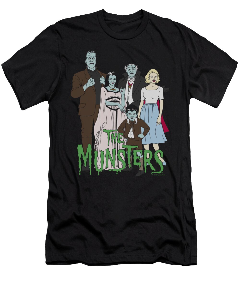 The Munsters T-Shirt featuring the digital art The Munsters - The Family by Brand A
