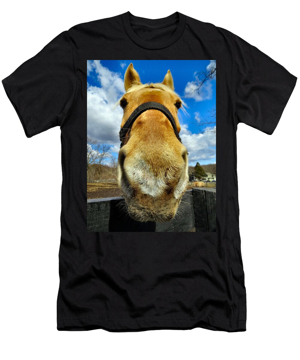 Horse T-Shirt featuring the photograph The Nose Knows by Art Dingo