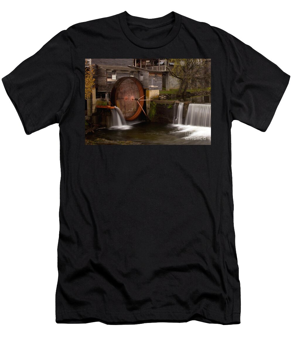 Grist T-Shirt featuring the photograph The Old Mill Detail by Douglas Stucky