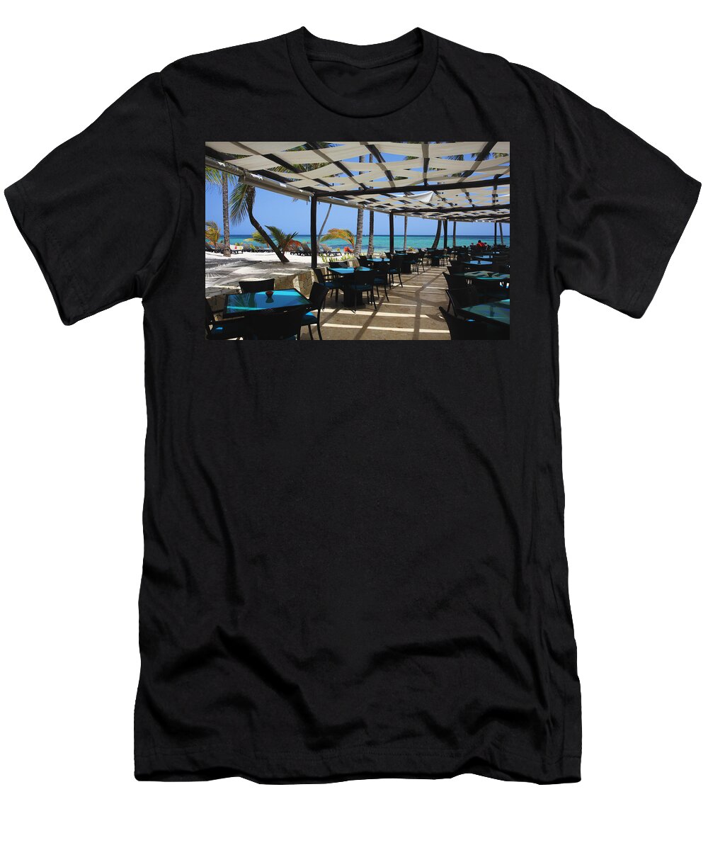 Barcelo Bavaro Beach Resort T-Shirt featuring the photograph The Perfect Breakfast Spot by Laurie Search