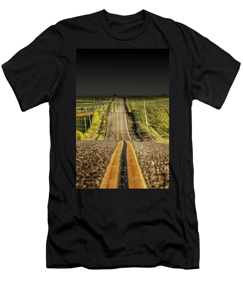 Road T-Shirt featuring the photograph The Road Rolls On by Don Hoekwater Photography