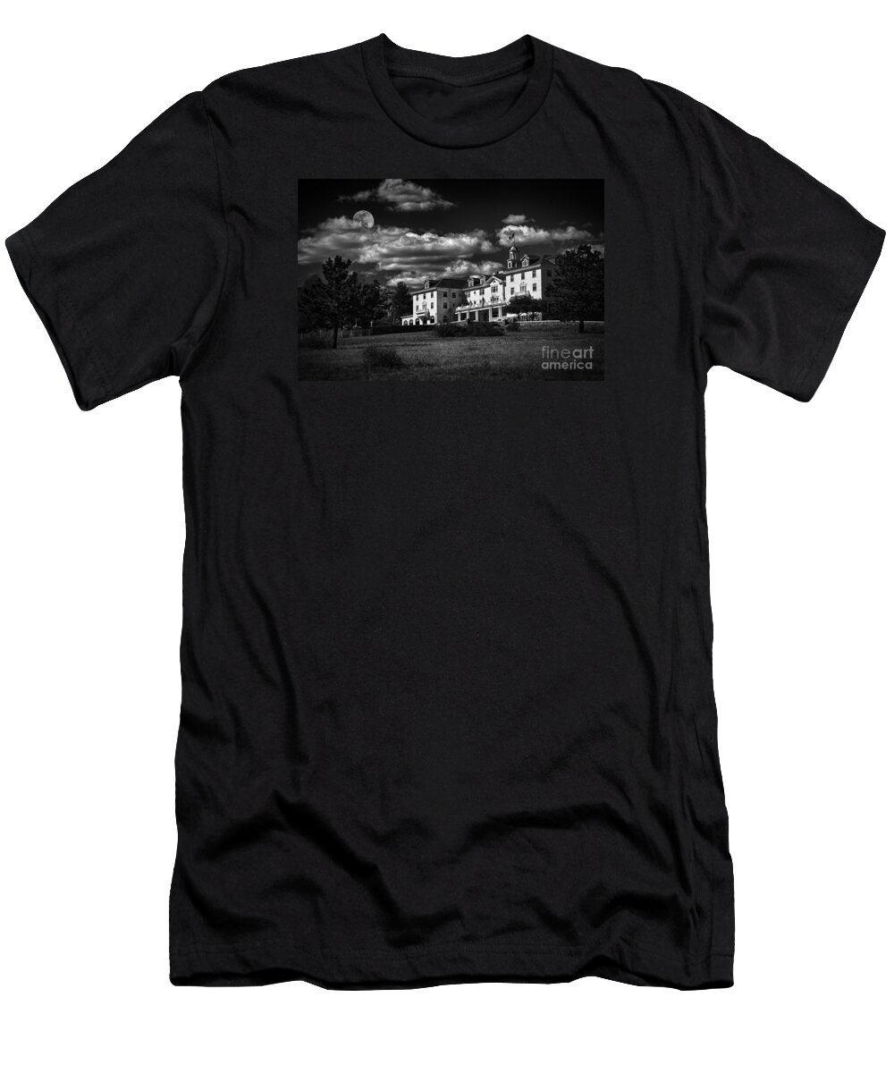 The Stanley Hotel T-Shirt featuring the photograph The Stanley Hotel by Priscilla Burgers