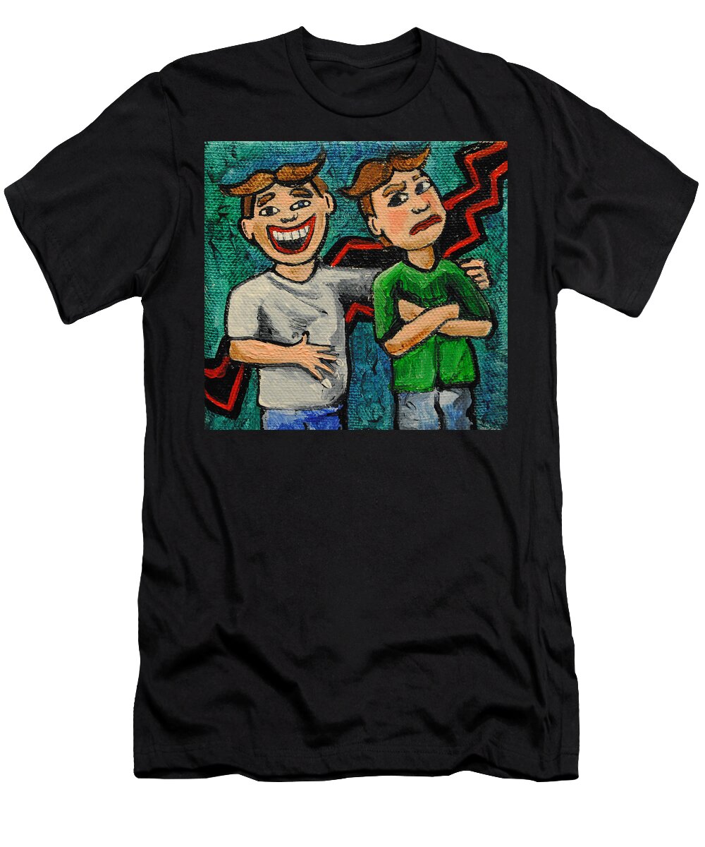 Tillie T-Shirt featuring the painting The Twin Split by Patricia Arroyo