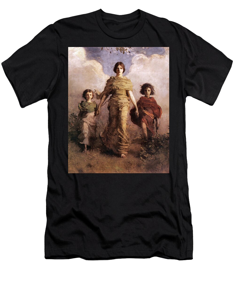 Abbott Handerson Thayer T-Shirt featuring the digital art The Virgin by Abbott Handerson Thayer
