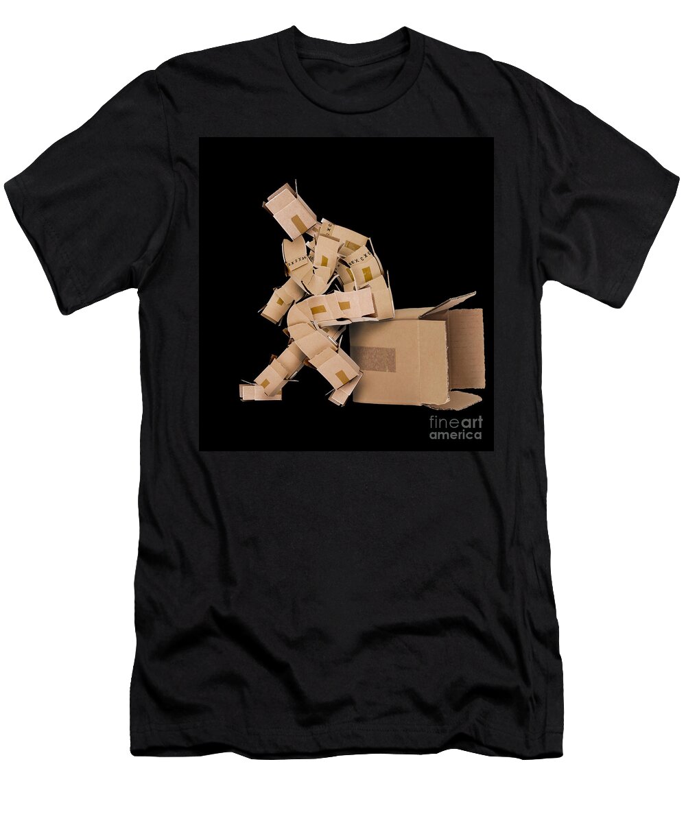  Thinking T-Shirt featuring the photograph Think outside the box concept by Simon Bratt