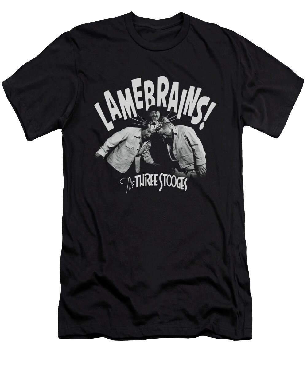 The Three Stooges T-Shirt featuring the digital art Three Stooges - Lamebrains by Brand A