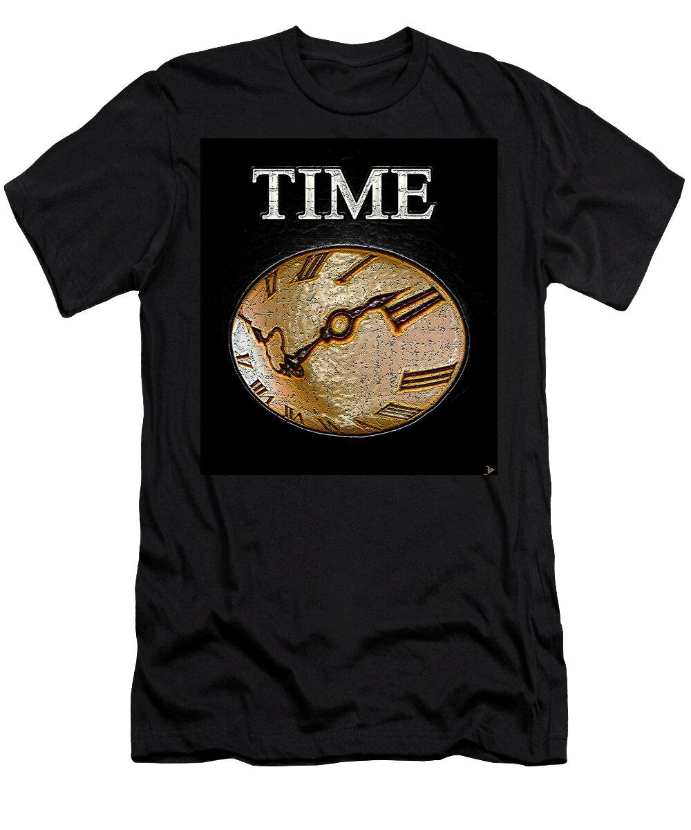 Time T-Shirt featuring the painting Time clock by David Lee Thompson