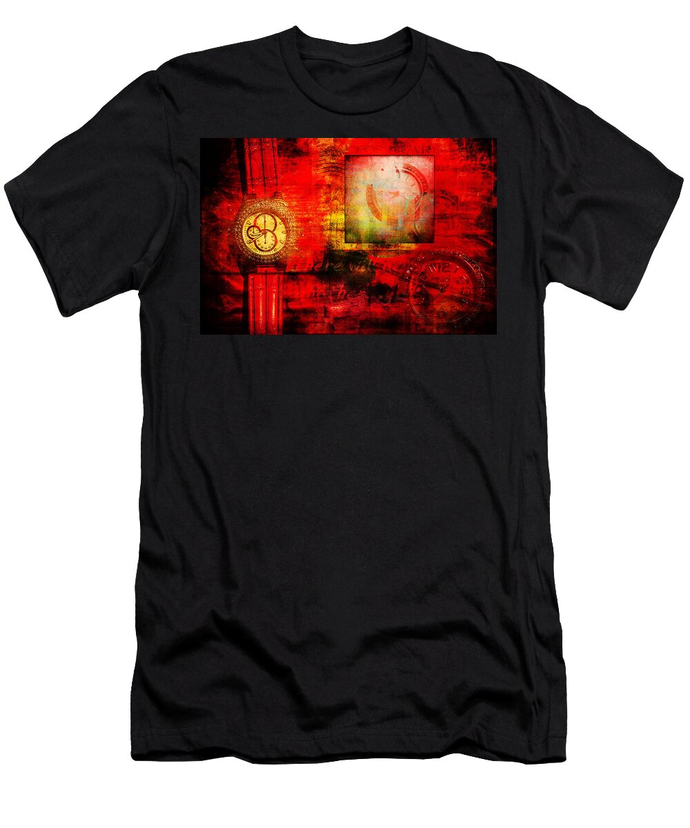 Clock T-Shirt featuring the photograph Time is Coming by Randi Grace Nilsberg