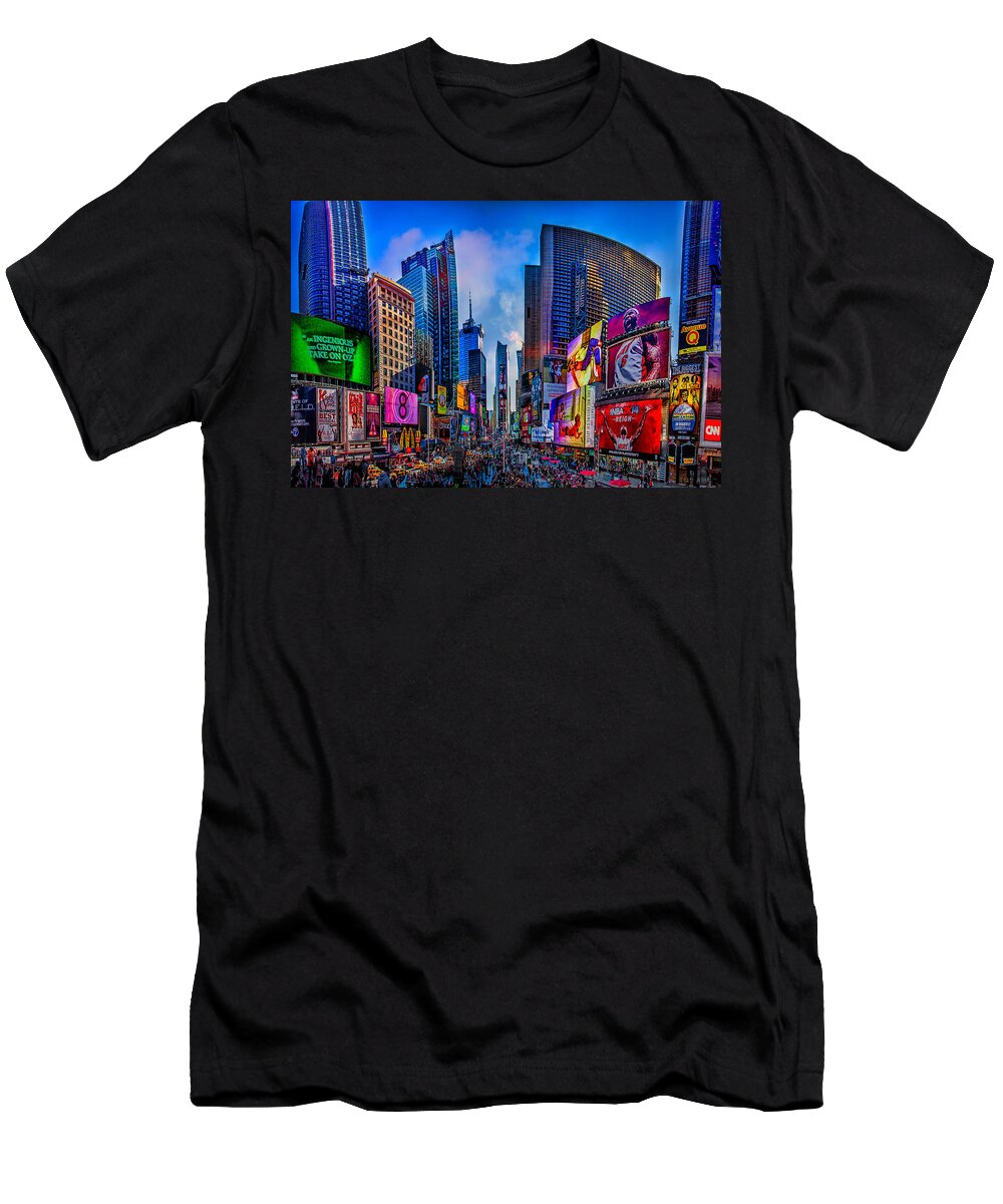 Times Square T-Shirt featuring the photograph Times Square by Chris Lord