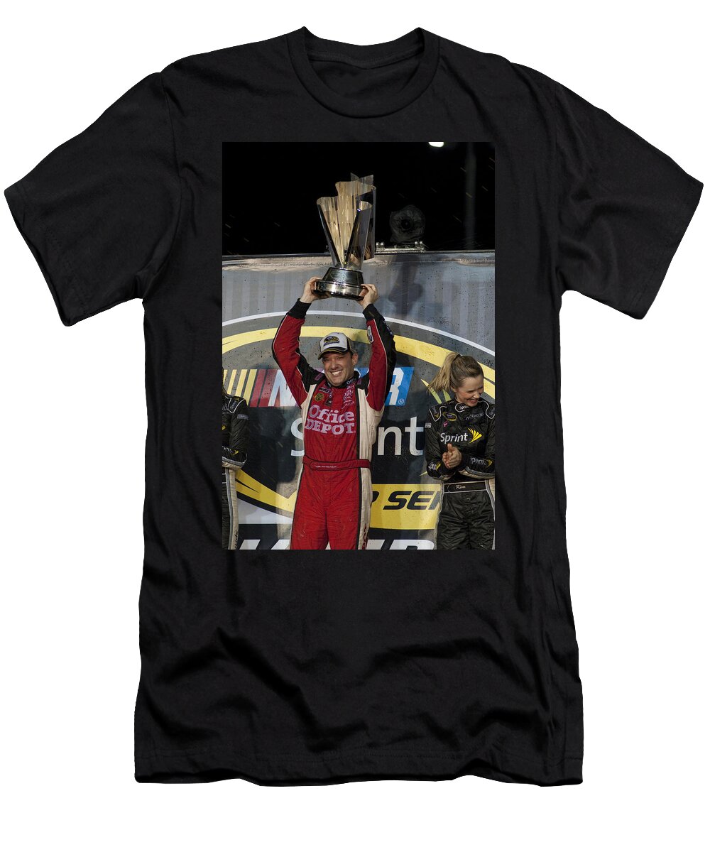 Tony Stewart T-Shirt featuring the photograph Tony Stewart Cup Champ 3 by Kevin Cable