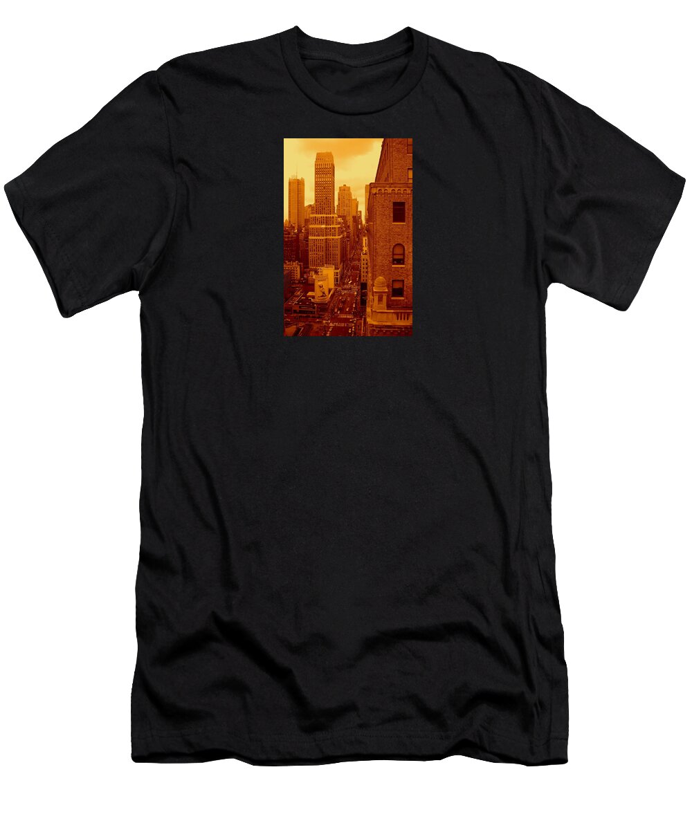 Manhattan Posters And Prints T-Shirt featuring the photograph Top of Manhattan by Monique Wegmueller