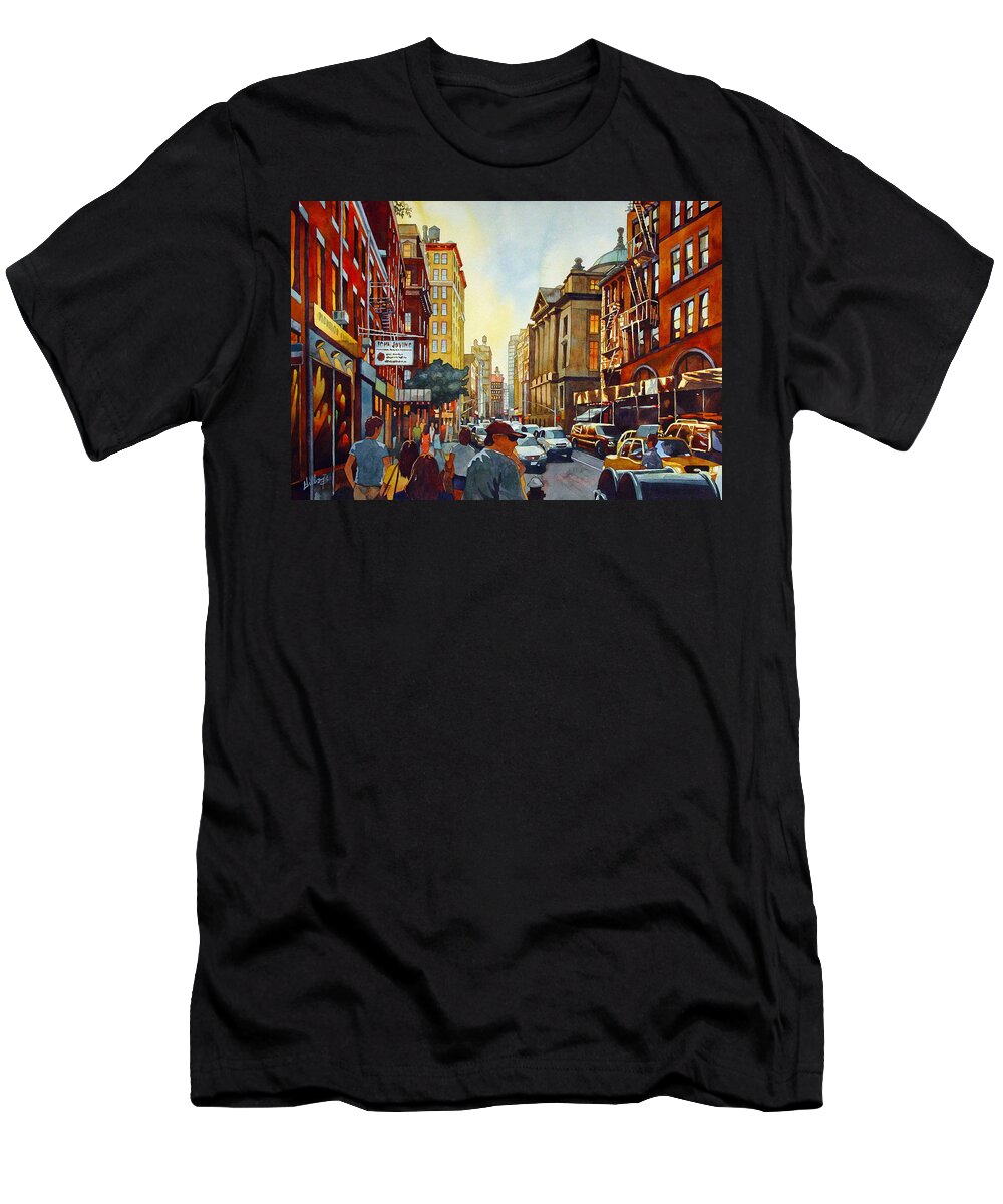 Landscape T-Shirt featuring the painting Tourist Season by Mick Williams