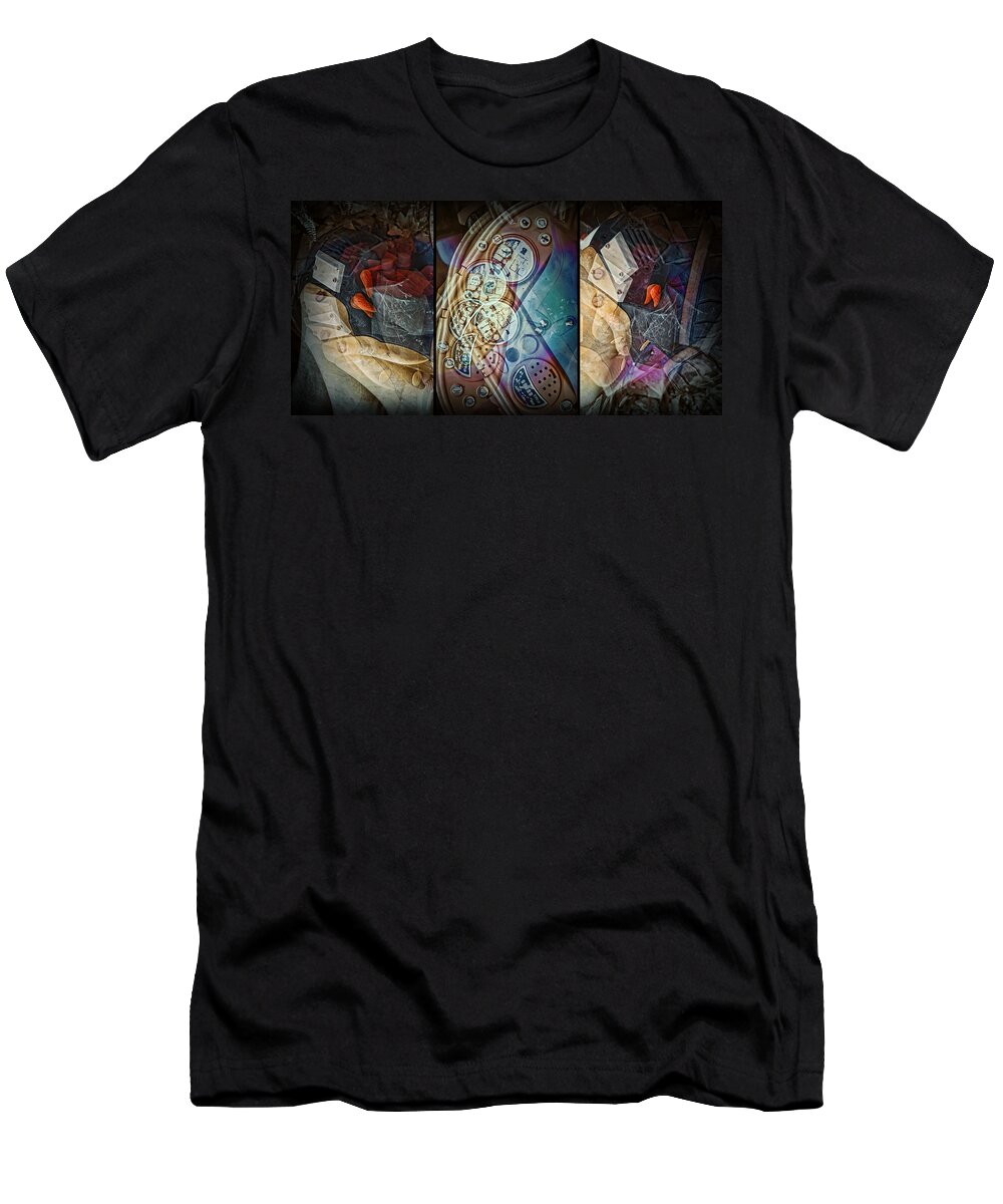 Abstract T-Shirt featuring the photograph Toys Triptych by Wayne Sherriff