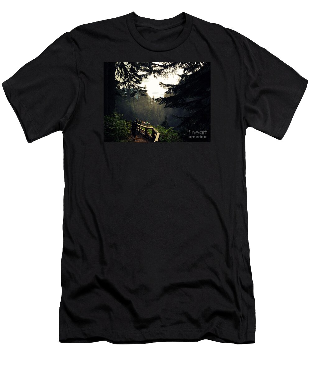 Mount Rainier T-Shirt featuring the photograph Trail Head by LeLa Becker
