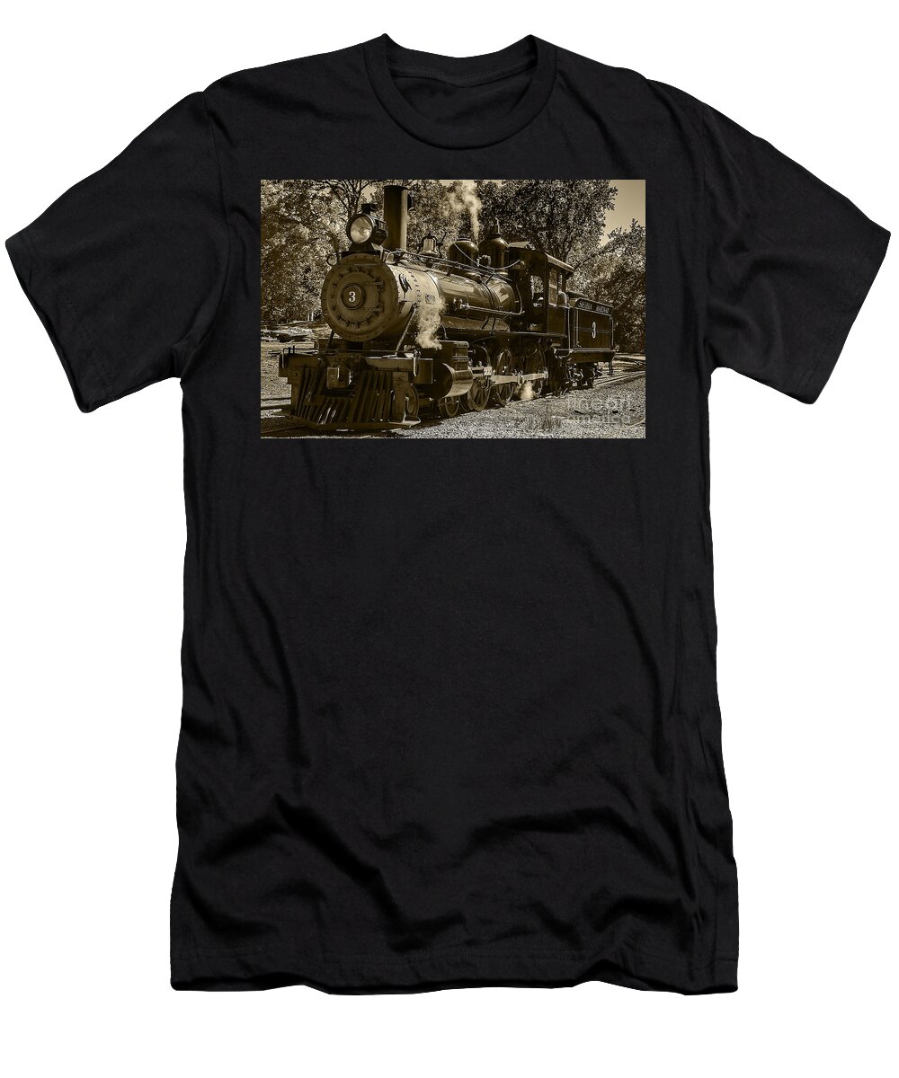 Train T-Shirt featuring the photograph Train Engine number 3 by David Millenheft