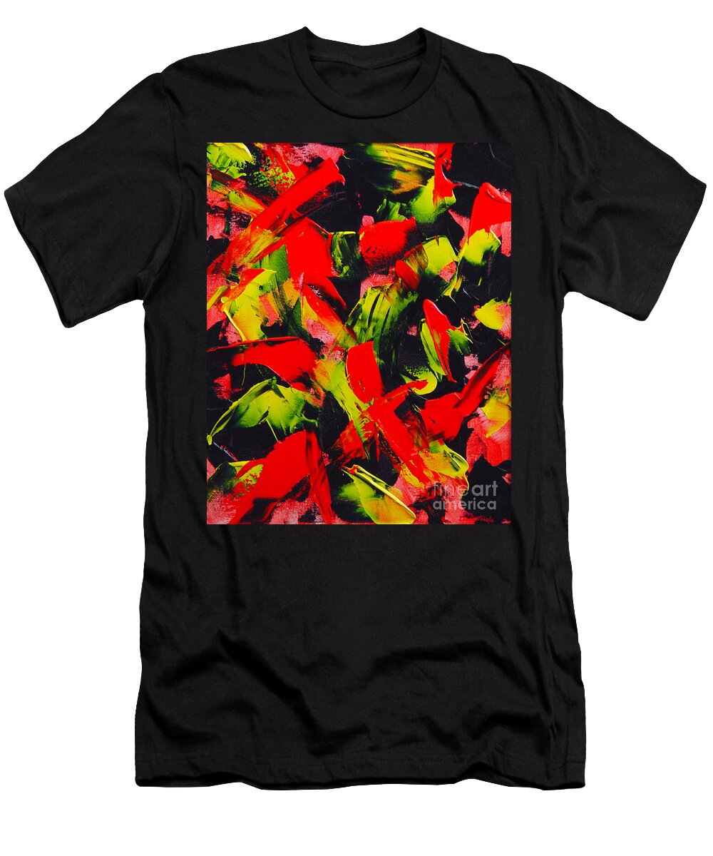 Black T-Shirt featuring the painting Transitions III by Dean Triolo