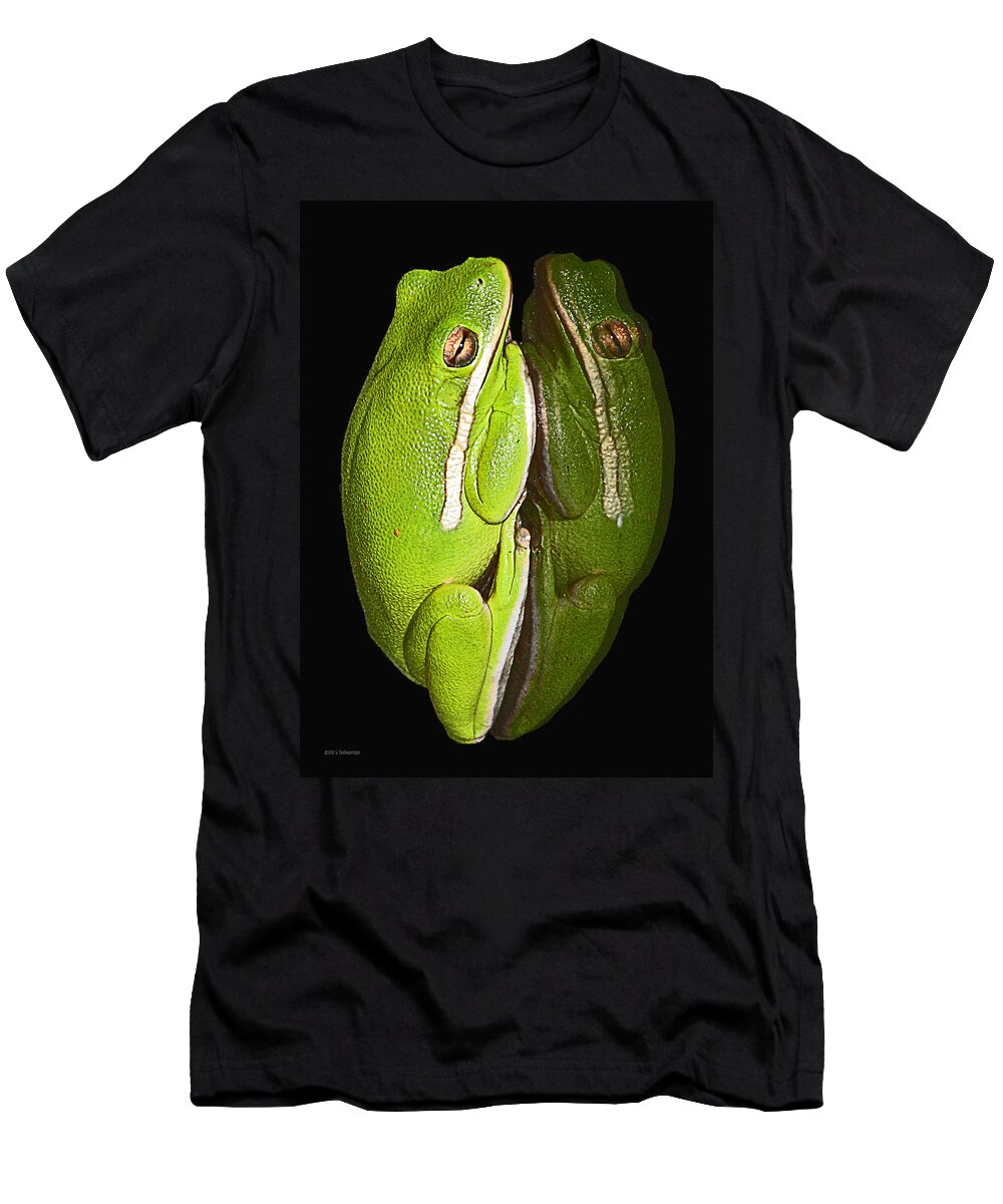 Tree Frog Canvas Print T-Shirt featuring the photograph Tree Frog Reflection by Lucy VanSwearingen