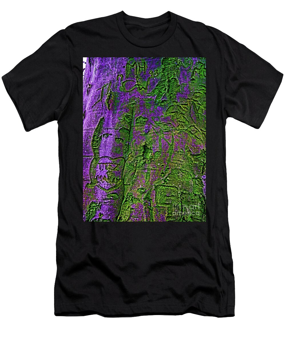 Tree T-Shirt featuring the photograph Tree graffiti by Gillian Singleton