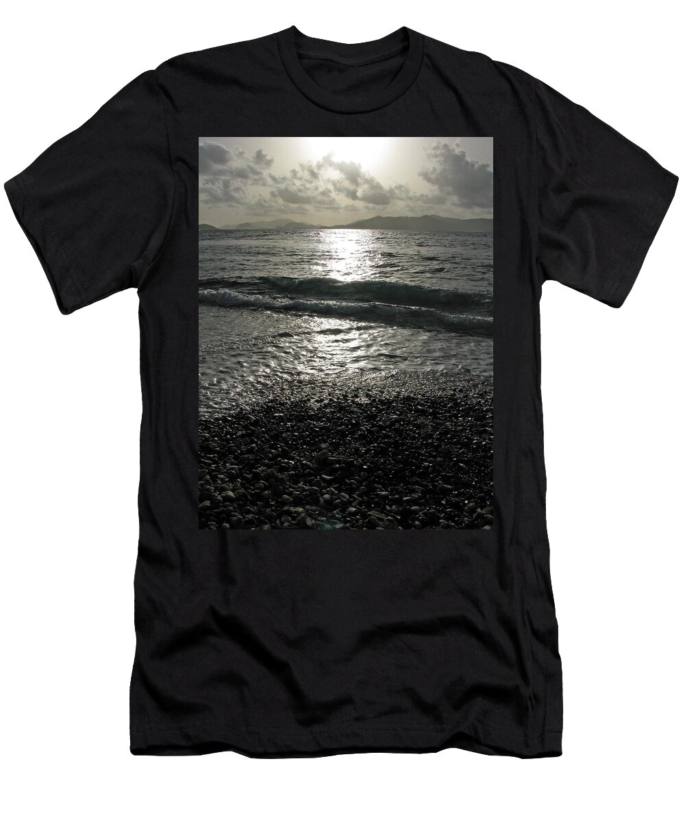 Sapphire Beach T-Shirt featuring the photograph Tropical Mornings - Silhouettes 05 by Pamela Critchlow