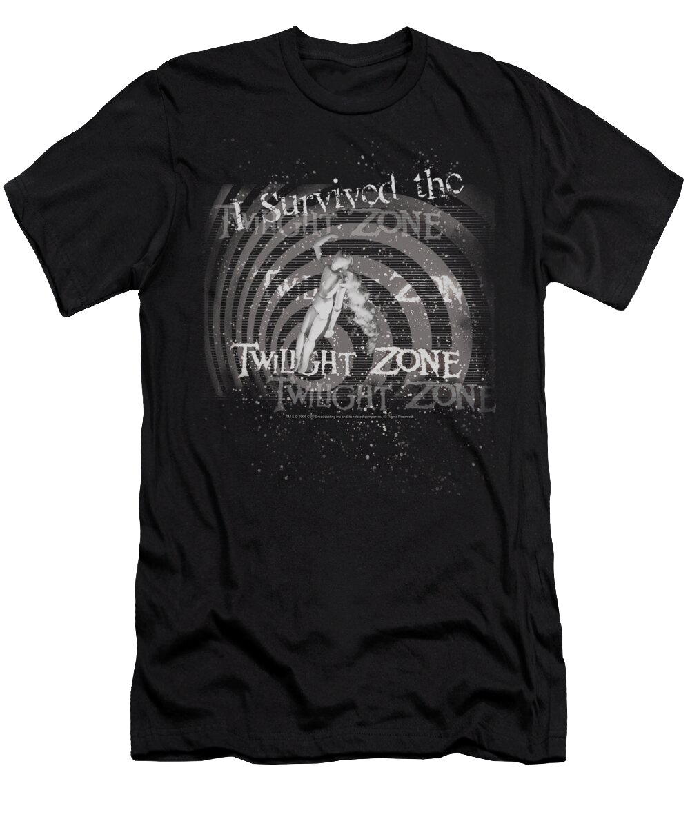 Twilight Zone T-Shirt featuring the digital art Twilight Zone - I Survived by Brand A