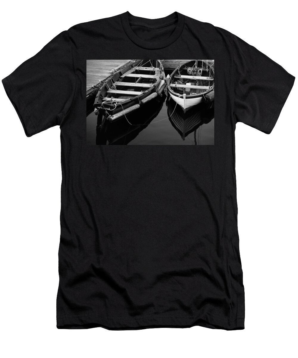 Harbor T-Shirt featuring the photograph Two At Dock by Karol Livote