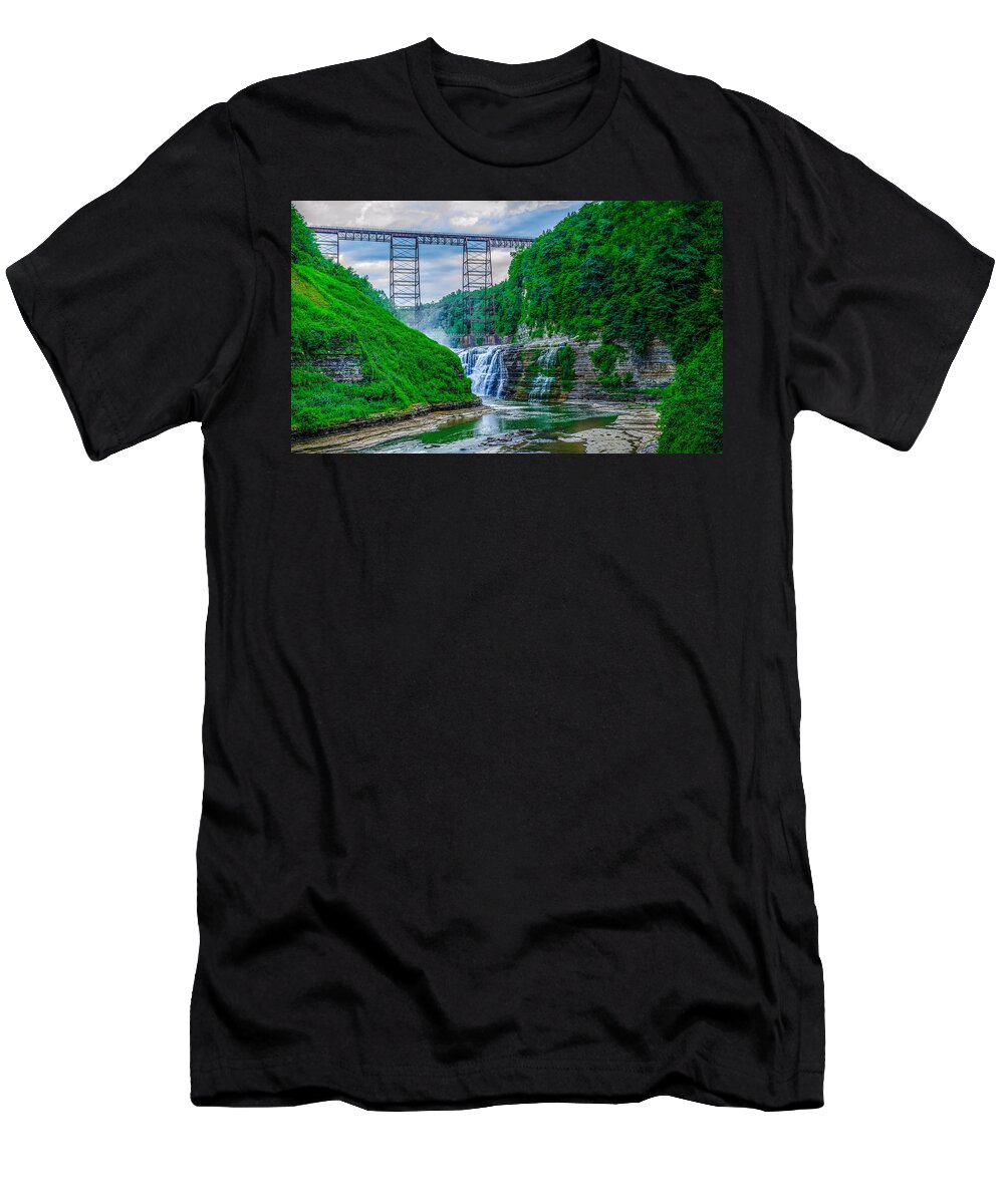 Upper Falls T-Shirt featuring the photograph Upper Falls by Rick Bartrand
