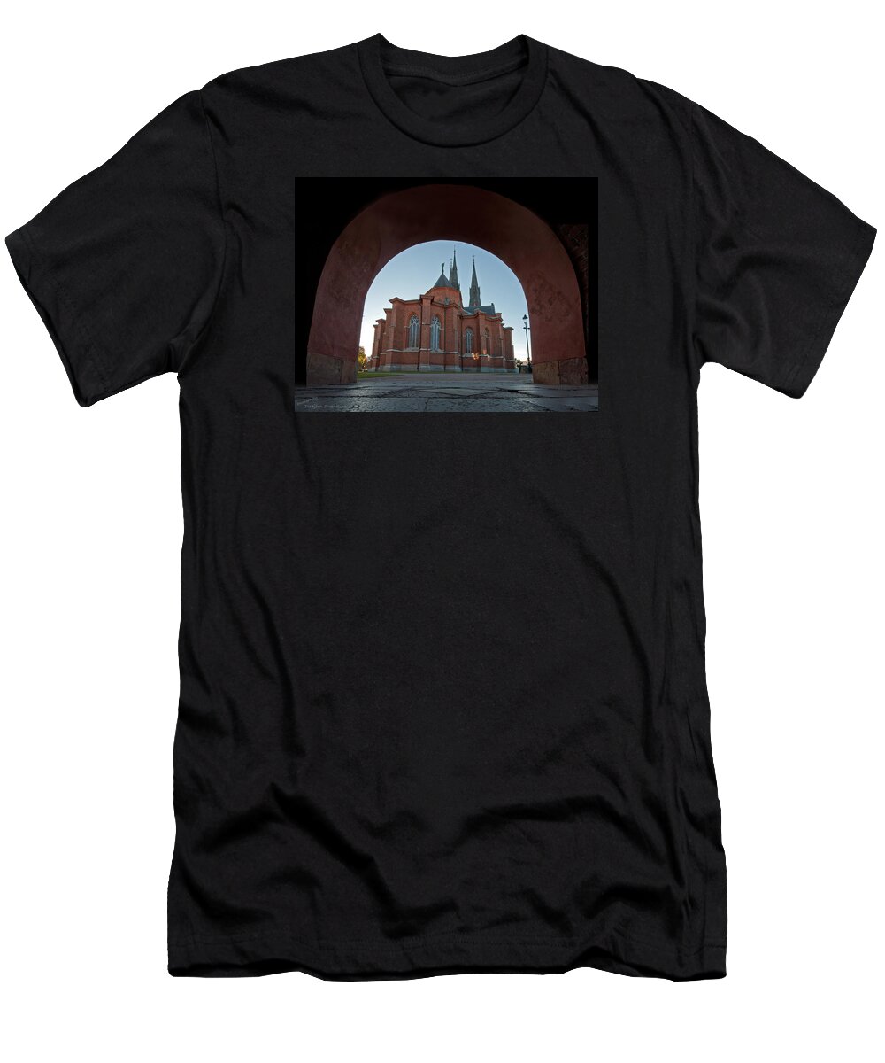 Uppsala Cathedral's East Side T-Shirt featuring the photograph Uppsala Cathedral's east side by Torbjorn Swenelius