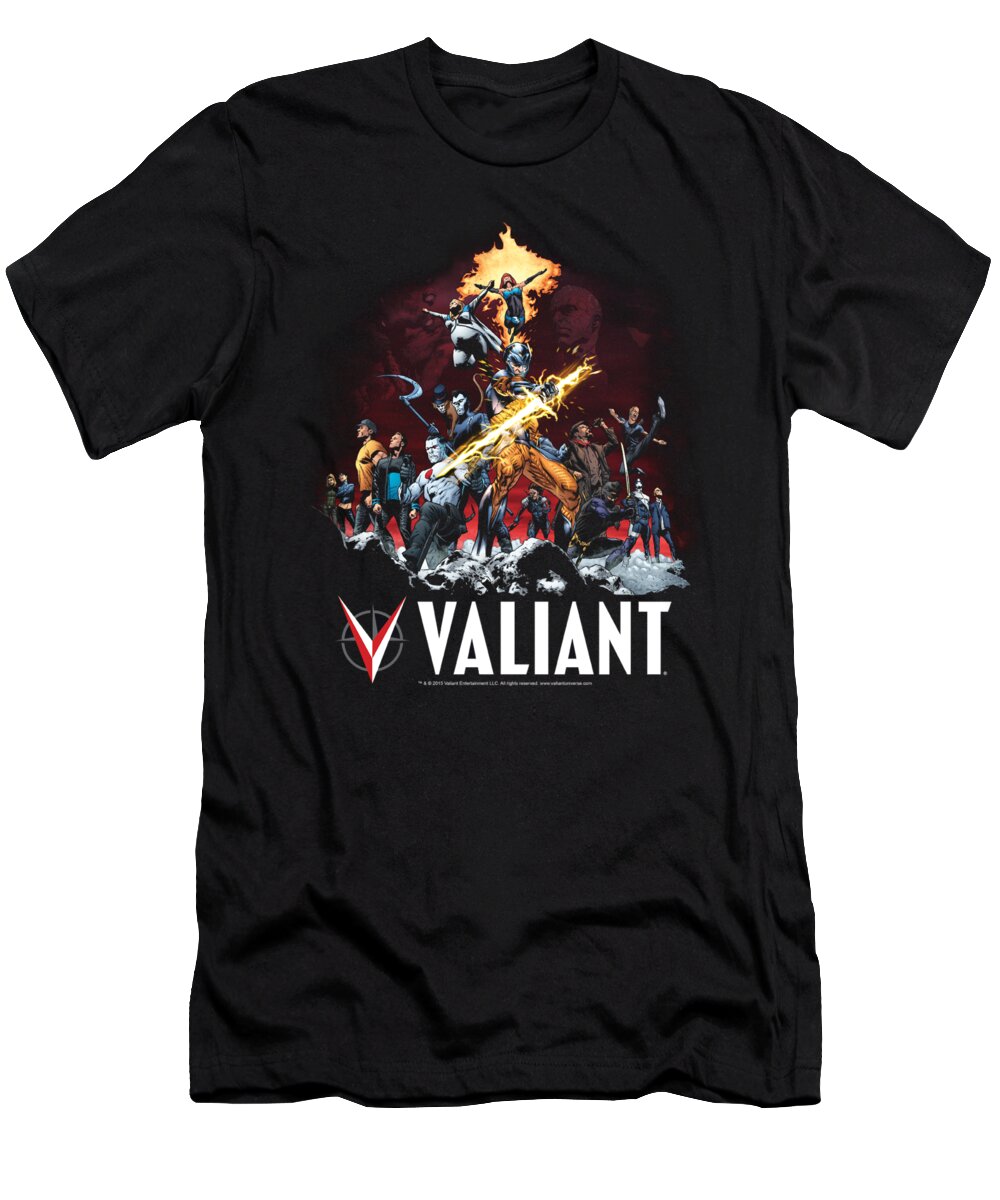  T-Shirt featuring the digital art Valiant - Fire It Up by Brand A