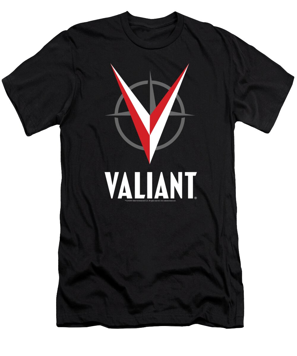  T-Shirt featuring the digital art Valiant - Logo by Brand A