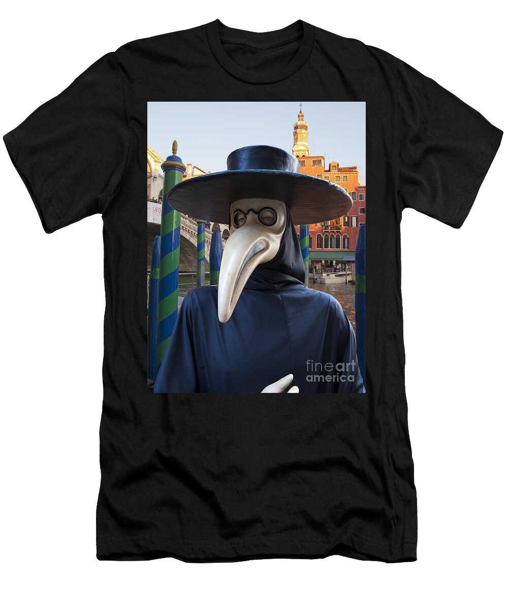Medico Della Peste T-Shirt featuring the photograph Venetian Face Mask G by Heiko Koehrer-Wagner