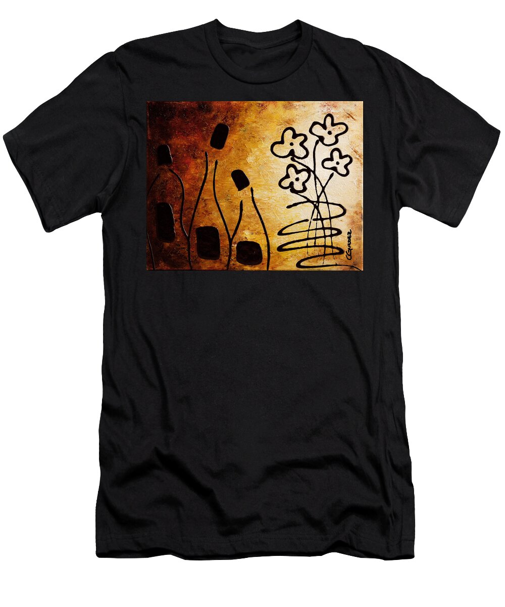 Wine Abstract Art T-Shirt featuring the painting Vini Italiani Famosi by Carmen Guedez