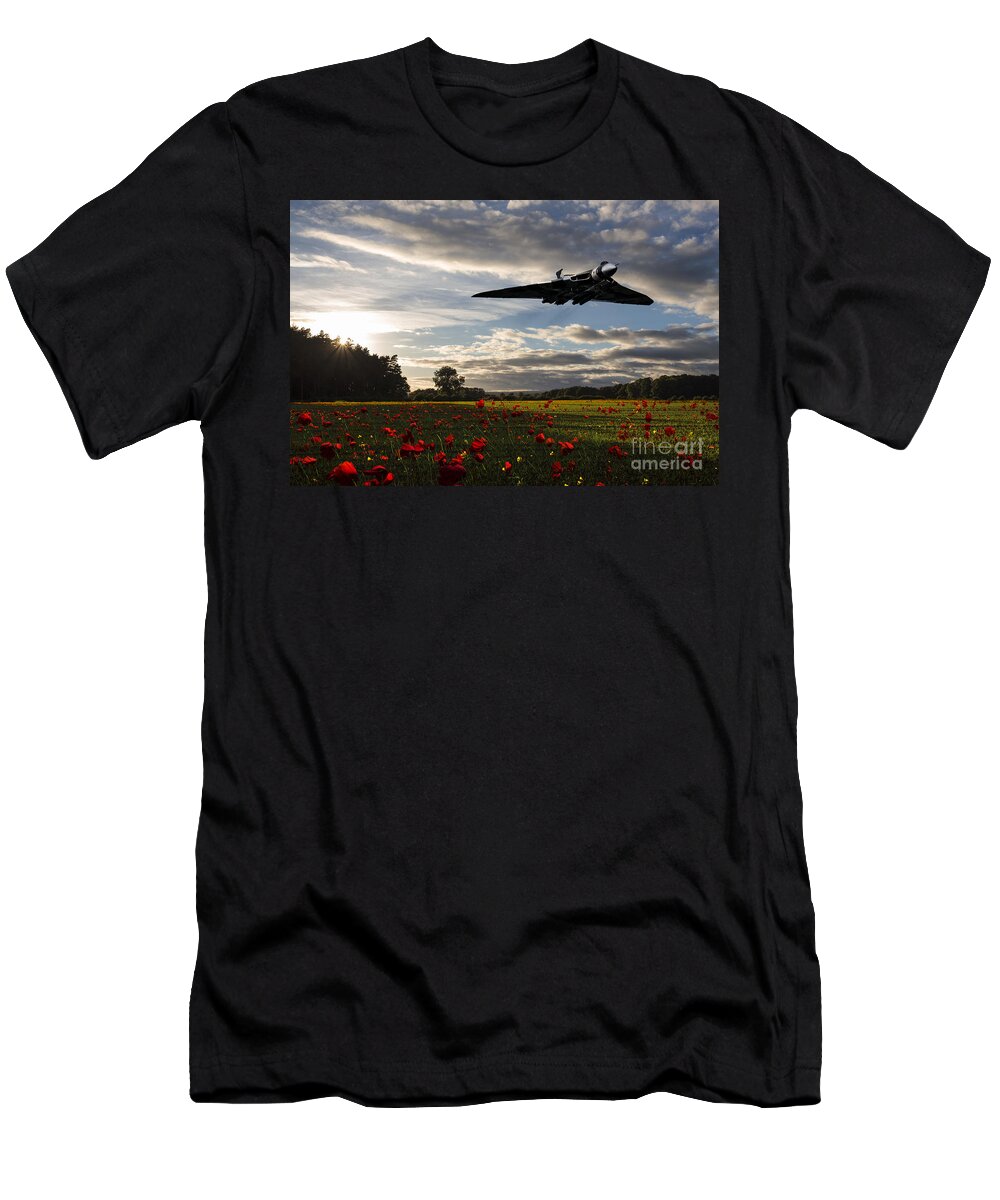 Vulcan Bomber Poppy T-Shirt featuring the digital art Vulcan History by Airpower Art