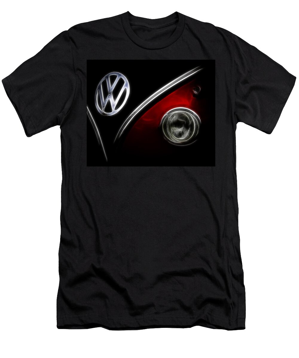 Vw T-Shirt featuring the photograph VW Micro Bus Logo by Steve McKinzie
