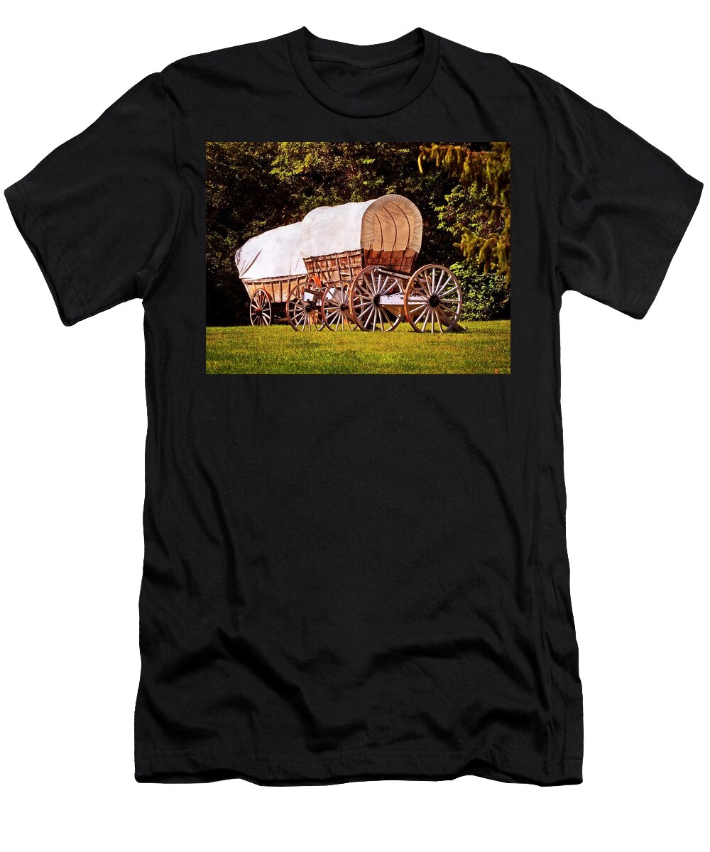 Covered Wagon T-Shirt featuring the photograph Wagons Ho by Marty Koch