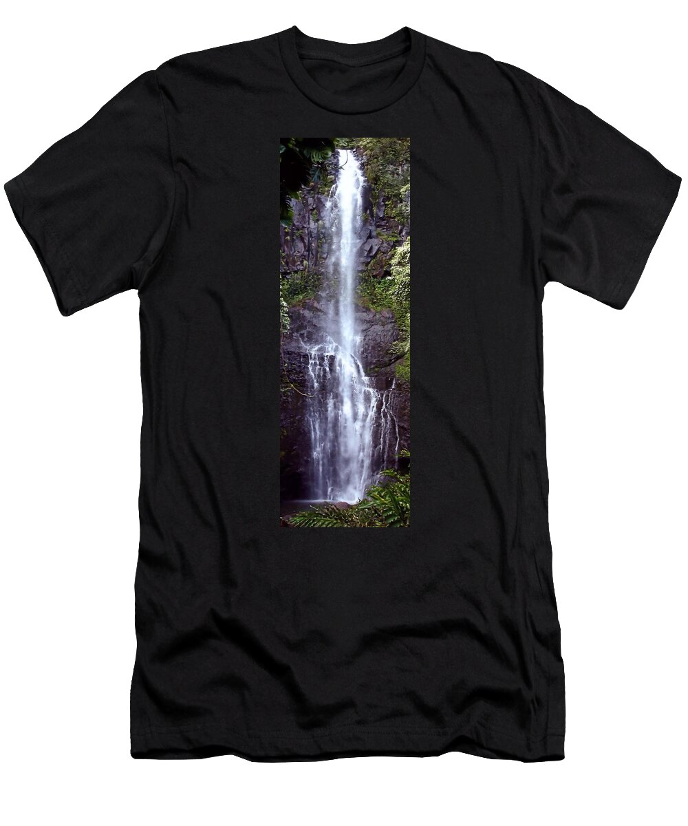 Falls T-Shirt featuring the photograph Wailua Falls Maui Hawaii by DJ Florek