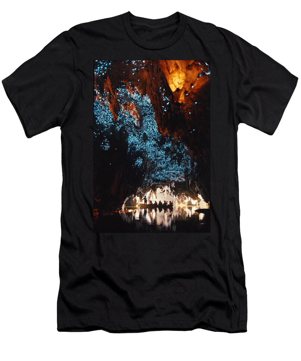 Animal T-Shirt featuring the photograph Waitomo Glowworm Caves, New Zealand by Brian Brake