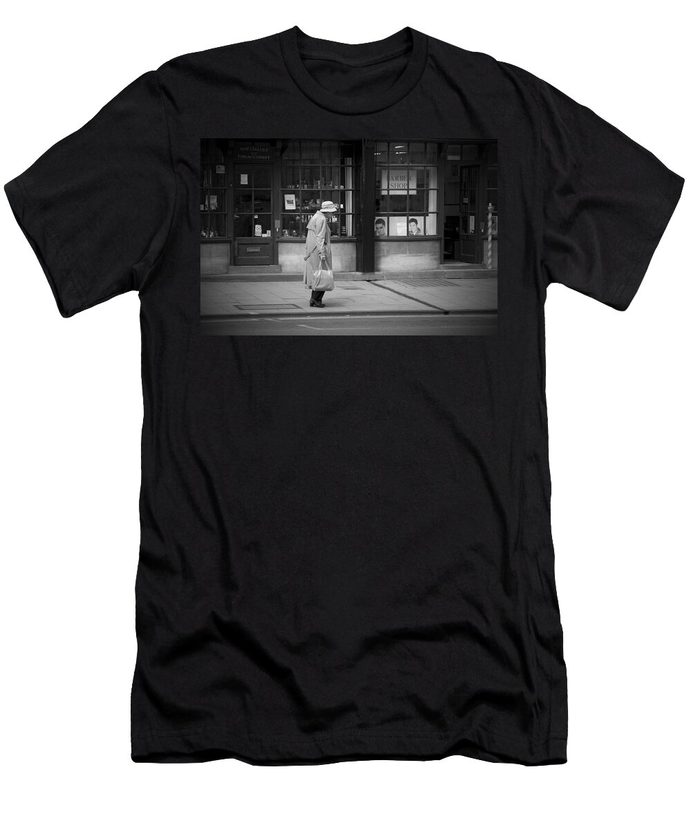 Loneliness T-Shirt featuring the photograph Walking down the street by Chevy Fleet