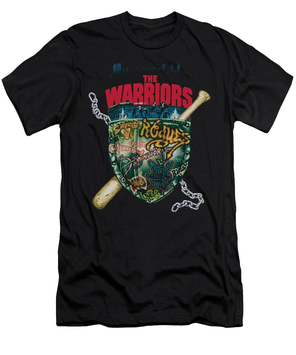 The Warriors T-Shirt featuring the digital art Warriors - Shield by Brand A