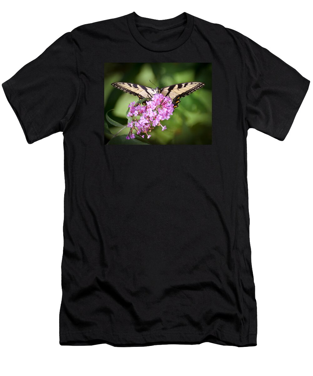 Tiger Swallowtail Butterfly T-Shirt featuring the photograph Watching by Kerri Farley
