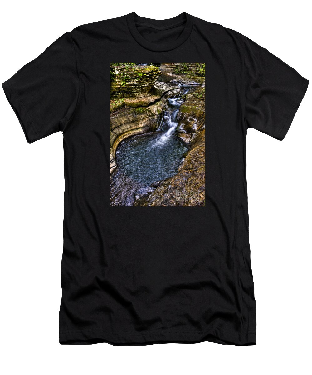 watkins Glen T-Shirt featuring the photograph Watkins Glen Stream by Anthony Sacco